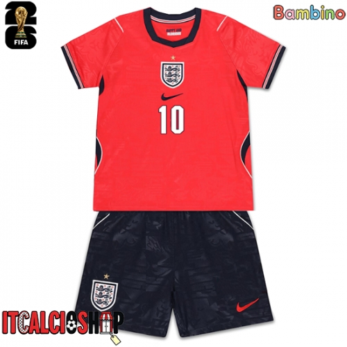 Inghilterra Jude Bellingham #10 Seconda Maglia Bambino Mondiali 2026 Manica Corta (+ Pantaloni corti)